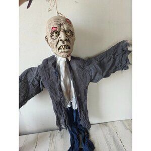 Hanging zombie Halloween prop life size scary skull